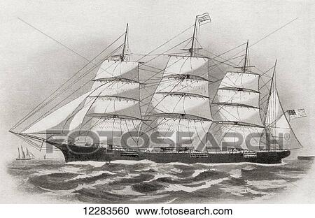 The Great Republic, the largest wooden clipper ship ever constructed. From The Romance of the Merchant Ship, published 1931. View Large Photo Image Stock Image - The Great Republic, the largest wooden clipper ship ever constructed. From The Romance of the Merchant Ship, published 1931.. Fotosearch