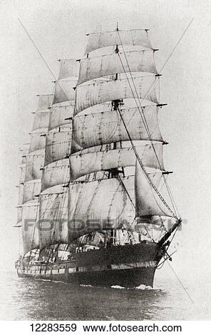 The Lancing, which started life in 1866 as a steamship called La Pereire and finished as a full rigged four masted sailing ship. From The Romance of the Merchant Ship, published 1931. View Large Photo Image Stock Photo - The Lancing, which started life in 1866 as a steamship called La Pereire and finished as a full rigged four masted sailing ship. From The Romance of the Merchant Ship, published 1931.. Fotosearch