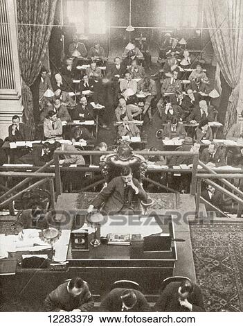 The opening of Dail Eireann, or Chamber of Deputies, of the Irish Free State Parliament, Dublin, Ireland on September 9, 1922. From The Story of 25 Eventful Years in Pictures, published 1935. View Large Photo Image Stock Photo - The opening of Dail Eireann, or Chamber of Deputies, of the Irish Free State Parliament, Dublin, Ireland on September 9, 1922. From The Story of 25 Eventful Years in Pictures, published 1935.. Fotosearch