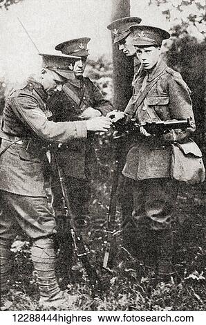 Stock Photograph - The Prince of Wales, later Edward VIII, 1894 1972, seen here as a member of the Grenadier Guards during World War One. From The History of the Great War, published c. 1919. Fotosearch