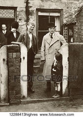 The Prince of Wales, later King Edward VIII visiting a miner's house and family in Durham in 1929. From The Story of 25 Eventful Years in Pictures published 1935 View Large Photo Image Stock Photograph - The Prince of Wales, later King Edward VIII visiting a miner's house and family in Durham in 1929. From The Story of 25 Eventful Years in Pictures published 1935. Fotosearch