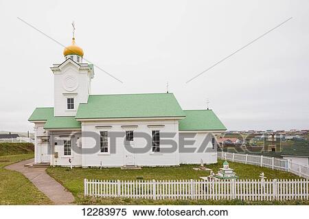 The Russian Orthodox Church in St. Paul, St. Paul Island, Southwestern Alaska, USA, Summer View Large Photo Image Stock Photography - The Russian Orthodox Church in St. Paul, St. Paul Island, Southwestern Alaska, USA, Summer. Fotosearch
