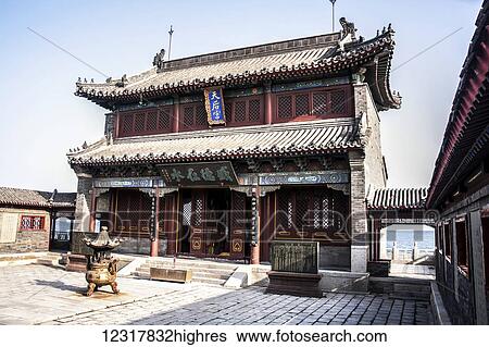 Stock Photograph - The Sea God Temple, Great Wall of China; Shenhaiguan, China. Fotosearch