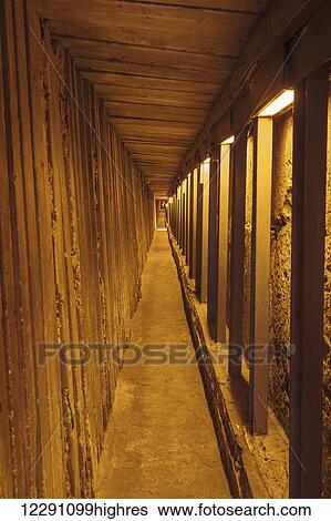 Stock Photograph - The Western Wall Tunnel, an underground tunnel exposing the full length of the Western Wall; Jerusalem, Israel. Fotosearch