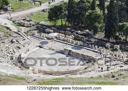 Stock Photograph - Tourists at a ruins site; Athens, Greece. Fotosearch