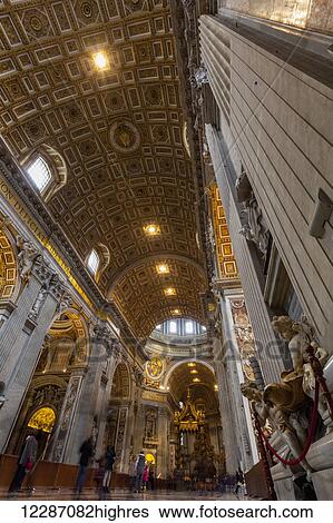 Stock Photograph - Tourists in St. Peter's Basilica; Rome, Italy. Fotosearch