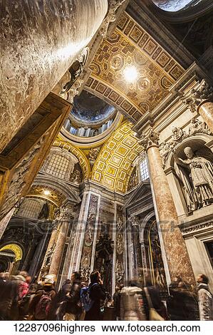 Stock Photograph - Tourists in St. Peter's Basilica; Rome, Italy. Fotosearch