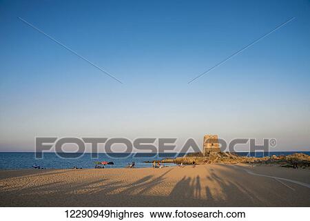 Stock Photograph - Tower in Bari Sardo beach; Sardinia, Italy. Fotosearch