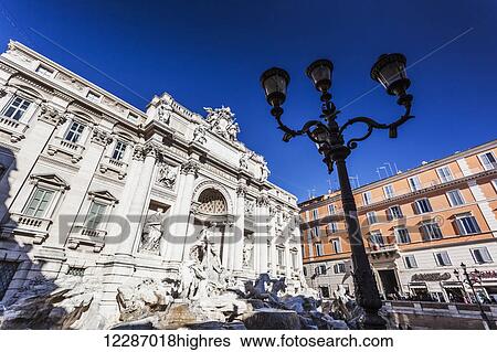 Stock Photograph - Trevi Fountain; Rome, Italy. Fotosearch