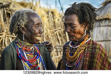 Stock Photograph - Tribal women in Omo Valley; Ethiopia. Fotosearch