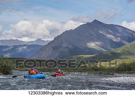 Two rafters on the Marsh Fork of the Canning River in the Arctic National Wildlife Refuge, Summer, Alaska View Large Photo Image Stock Photograph - Two rafters on the Marsh Fork of the Canning River in the Arctic National Wildlife Refuge, Summer, Alaska. Fotosearch