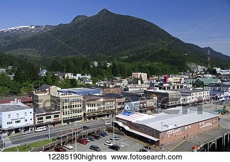 View overlooking downtown Ketchikan on a sunny summer day, Southeast Alaska View Large Photo Image Stock Photograph - View overlooking downtown Ketchikan on a sunny summer day, Southeast Alaska. Fotosearch