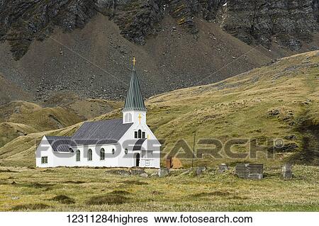 White church building with steeple and cross; Grytviken, South Georgia, South Georgia and the South Sandwich Islands, United Kingdom View Large Photo Image Stock Photograph - White church building with steeple and cross; Grytviken, South Georgia, South Georgia and the South Sandwich Islands, United Kingdom. Fotosearch