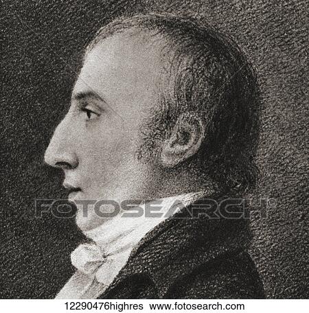Stock Photograph - William Wordsworth, 1770 - 1850. English poet. After the drawing by Robert Hancock in 1798. From Impressions of English Literature, published 1944.. Fotosearch