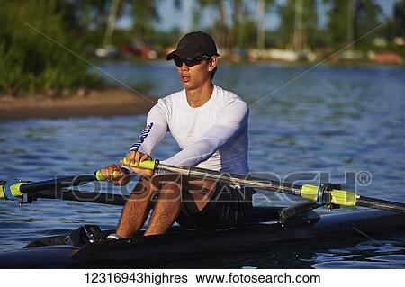 Young man in a single scull, Hanlan Boat Club in the harbour; Toronto, Ontario, Canada View Large Photo Image Stock Photograph - Young man in a single scull, Hanlan Boat Club in the harbour; Toronto, Ontario, Canada. Fotosearch