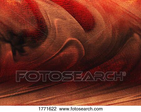 Stock Image - Rust swirls and folds computer generated graphic. Fotosearch