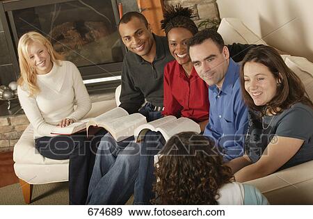 Stock Photo - Group Bible study. Fotosearch