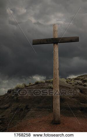 The cross on a hill View Large Photo Image Stock Photo - The cross on a hill. Fotosearch