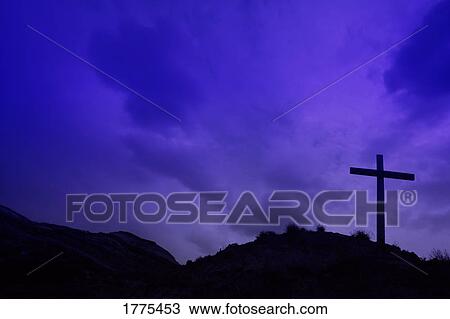 Cross on hillside View Large Photo Image Stock Image - Cross on hillside. Fotosearch