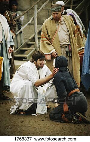 Stock Photo - Jesus heals the deaf. Fotosearch