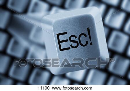 Escape button on computer keyboard View Large Photo Image Stock Image - Escape button on computer keyboard. Fotosearch