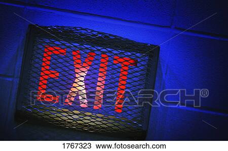 Stock Image - An exit sign. Fotosearch