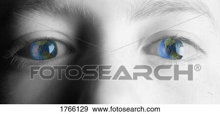 Stock Photo - The world in his eyes. Fotosearch