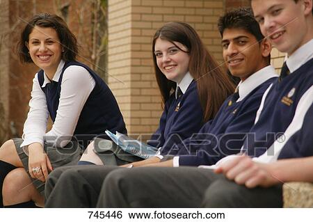 Group of students in uniform View Large Photo Image Stock Photograph - Group of students in uniform. Fotosearch