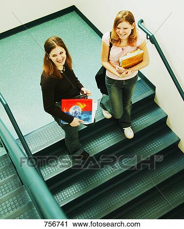 Stock Image - Students going to class. Fotosearch
