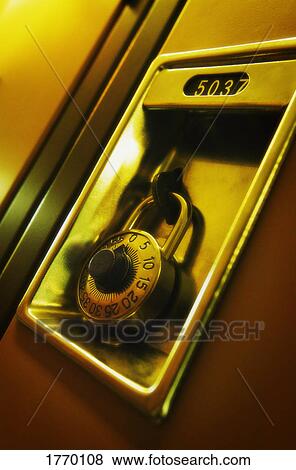 Closeup of a combination lock View Large Photo Image Stock Photo - Closeup of a combination lock. Fotosearch