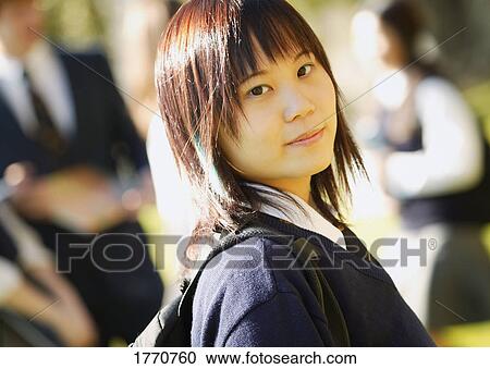 Portrait of Asian teenage female student View Large Photo Image Stock Image - Portrait of Asian teenage female student. Fotosearch