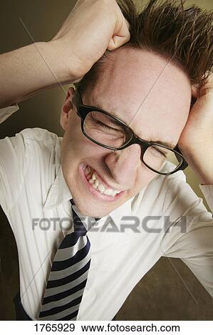 Man has stress View Large Photo Image Stock Photo - Man has stress. Fotosearch
