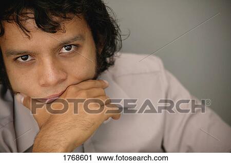 Stock Image - Portrait of a man's face. Fotosearch