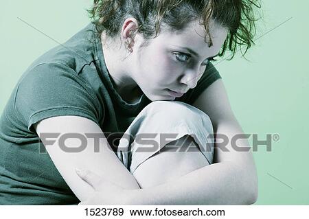 Teenager thinks View Large Photo Image Stock Photo - Teenager thinks. Fotosearch