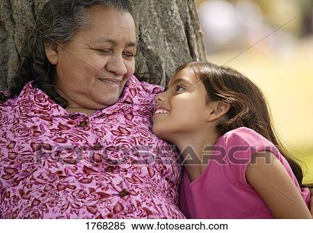 Stock Photography - Grandmother and child smile. Fotosearch
