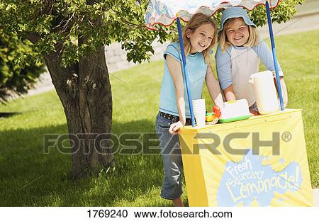 Children selling lemonade View Large Photo Image Stock Image - Children selling lemonade. Fotosearch