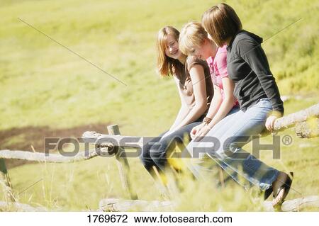 Friends sitting on a fence View Large Photo Image Stock Image - Friends sitting on a fence. Fotosearch