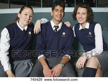 Group of students in uniform View Large Photo Image Stock Photo - Group of students in uniform. Fotosearch
