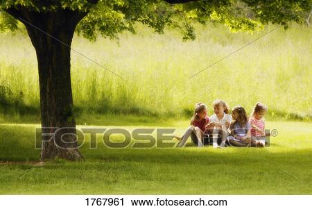 Stock Image - A group of girls. Fotosearch