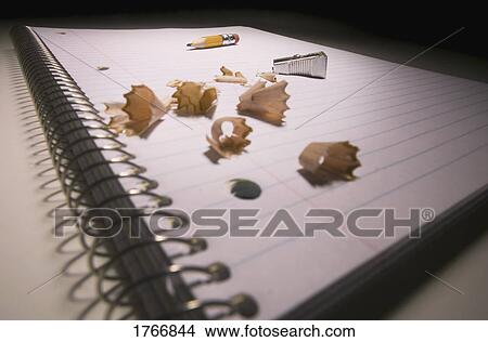 Picture - Shavings on a pad of paper. Fotosearch