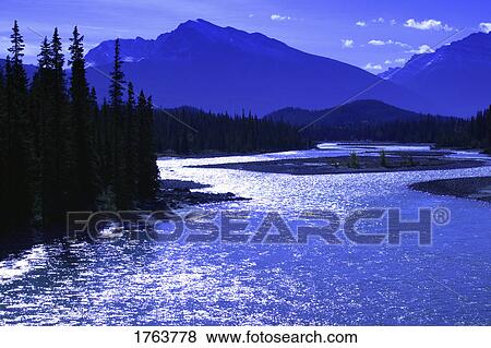 Mountains and a river Jasper National Park Alberta View Large Photo Image Stock Photo - Mountains and a river Jasper National Park Alberta. Fotosearch