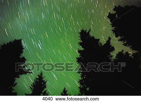 Stock Image - Time delay of stars. Fotosearch
