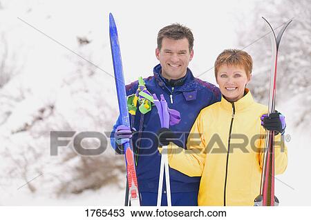 A couple of cross country skiers View Large Photo Image Stock Image - A couple of cross country skiers. Fotosearch