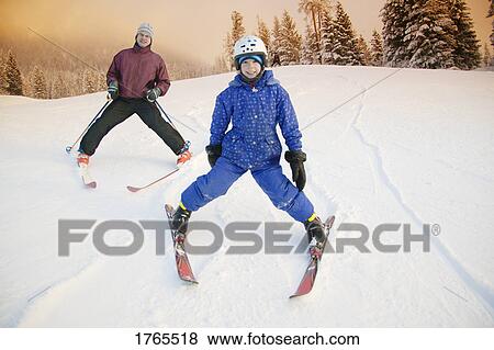 Stock Photo - A ski lesson. Fotosearch