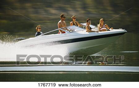 A speed boat on the water View Large Photo Image Stock Photo - A speed boat on the water. Fotosearch