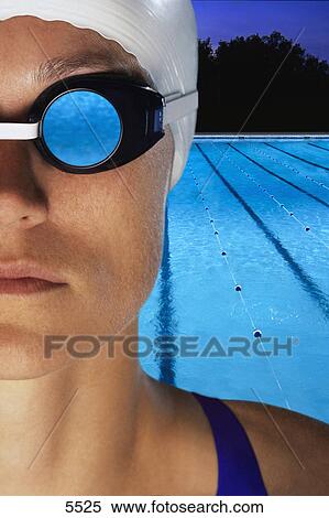 Close up of swimmer with goggles View Large Photo Image Stock Photography - Close up of swimmer with goggles. Fotosearch
