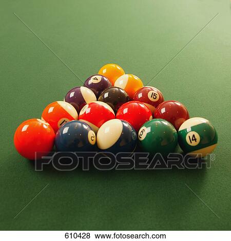Stock Photo - A fresh game of pool. Fotosearch