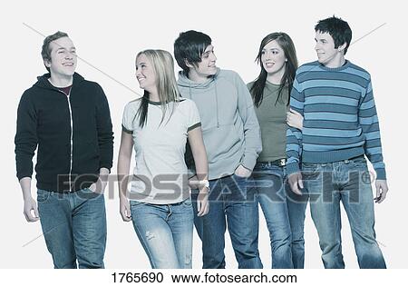 Stock Image - A group of young people. Fotosearch