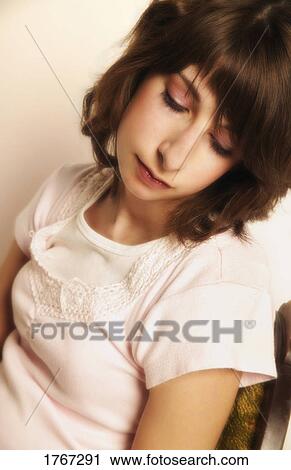Stock Image - Girl feels sadness. Fotosearch