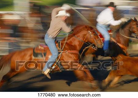 Stock Image - Rodeo riders. Fotosearch